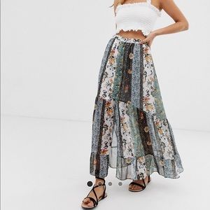 ASOS floral praire maxi skirt